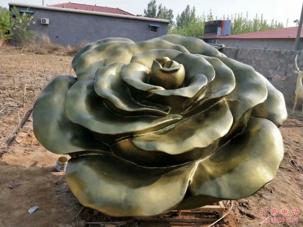 黄铜玫瑰花铜雕厂家 仿古工艺品花朵铜雕