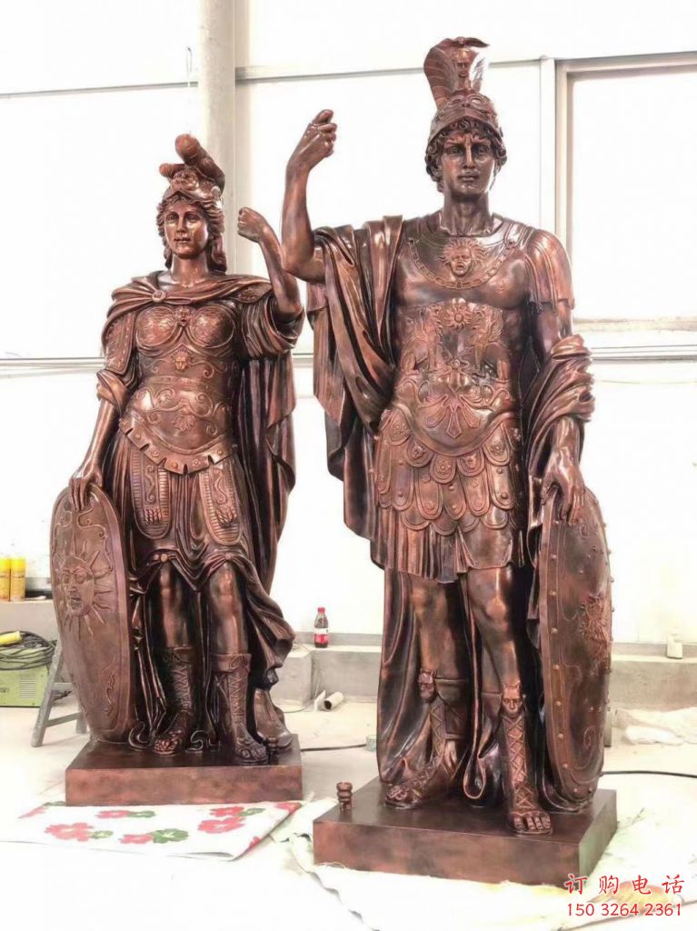 彩绘阿波罗铜雕厂家 仿古工艺品铜雕
