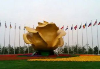 别墅玫瑰花铜雕厂家 公园工艺品花朵铜雕