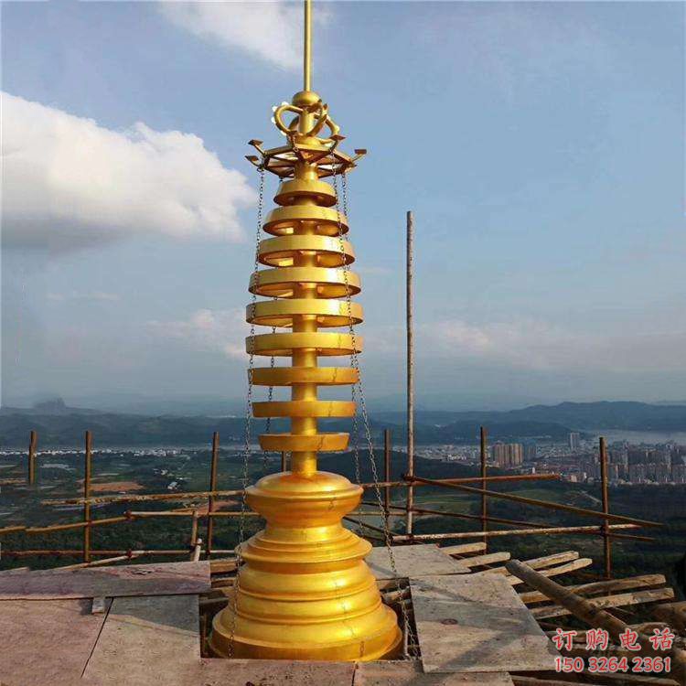 彩绘塔铜雕厂家 仿古工艺品铜雕