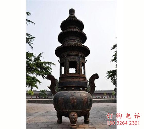 广场佛塔铜雕厂家 青铜工艺品铜雕