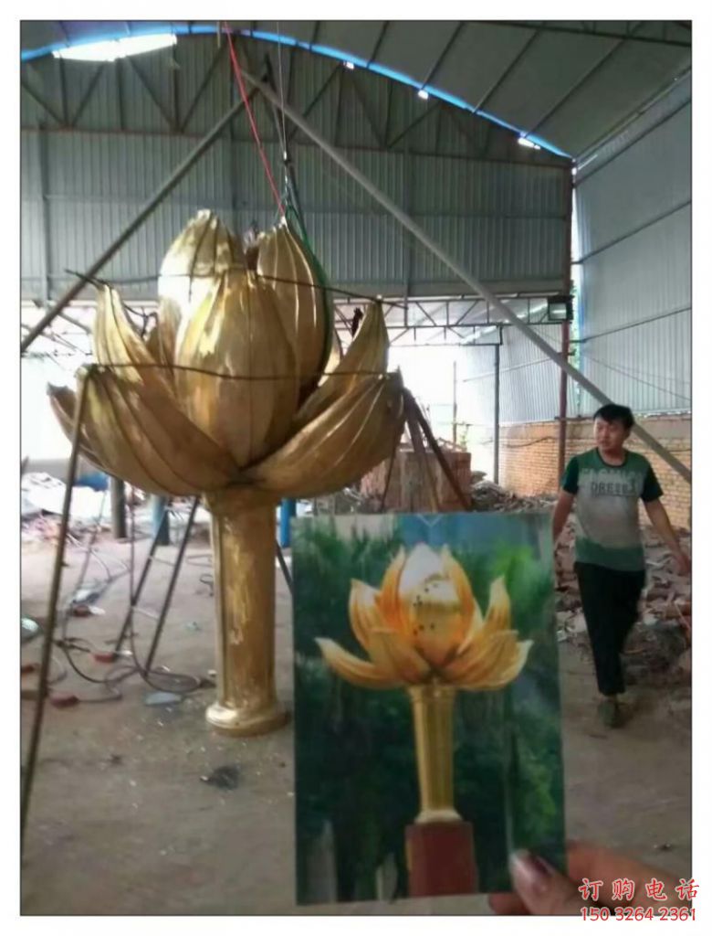 紫铜莲花铜雕厂家 仿古工艺品铜雕