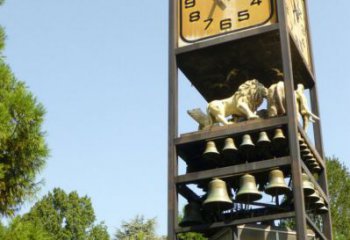 城市时钟铜雕厂家 黄铜工艺品铜雕