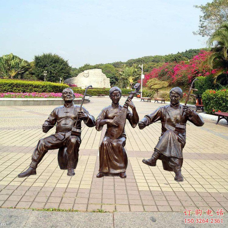 别墅二胡铜雕厂家 公园工艺品铜雕