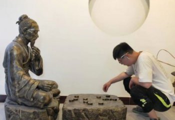 城市象棋铜雕厂家 黄铜工艺品铜雕