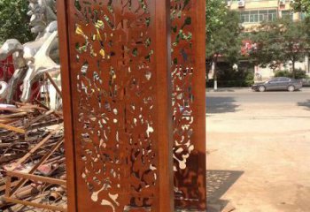 抽象屏风铜雕厂家 办公室工艺品铜雕