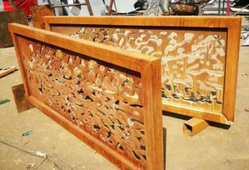 仿古屏风铜雕厂家 彩绘工艺品铜雕