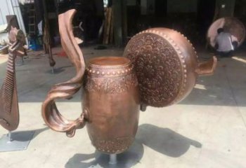 青铜锣鼓铜雕厂家 公园工艺品铜雕