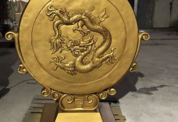 仿古锣鼓铜雕厂家 彩绘工艺品铜雕