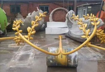 彩绘稻谷铜雕厂家 仿古工艺品铜雕