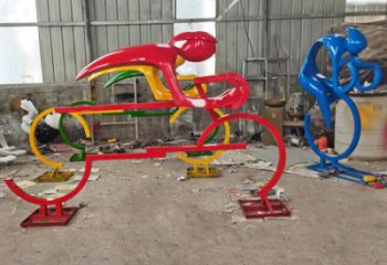 抽象自行车铜雕厂家 办公室工艺品铜雕