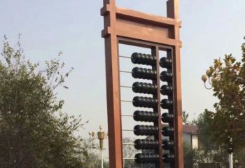 别墅算盘铜雕厂家 公园工艺品铜雕