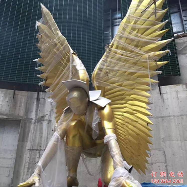 别墅翅膀铜雕厂家 公园工艺品铜雕