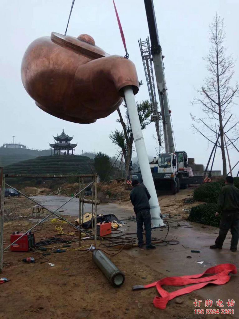 城市酒壶铜雕厂家 黄铜工艺品铜雕