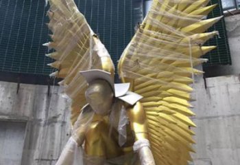别墅翅膀铜雕厂家 公园工艺品铜雕
