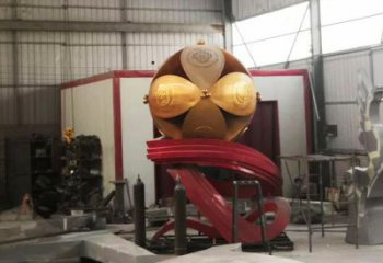 紫铜绣球铜雕厂家 仿古工艺品铜雕