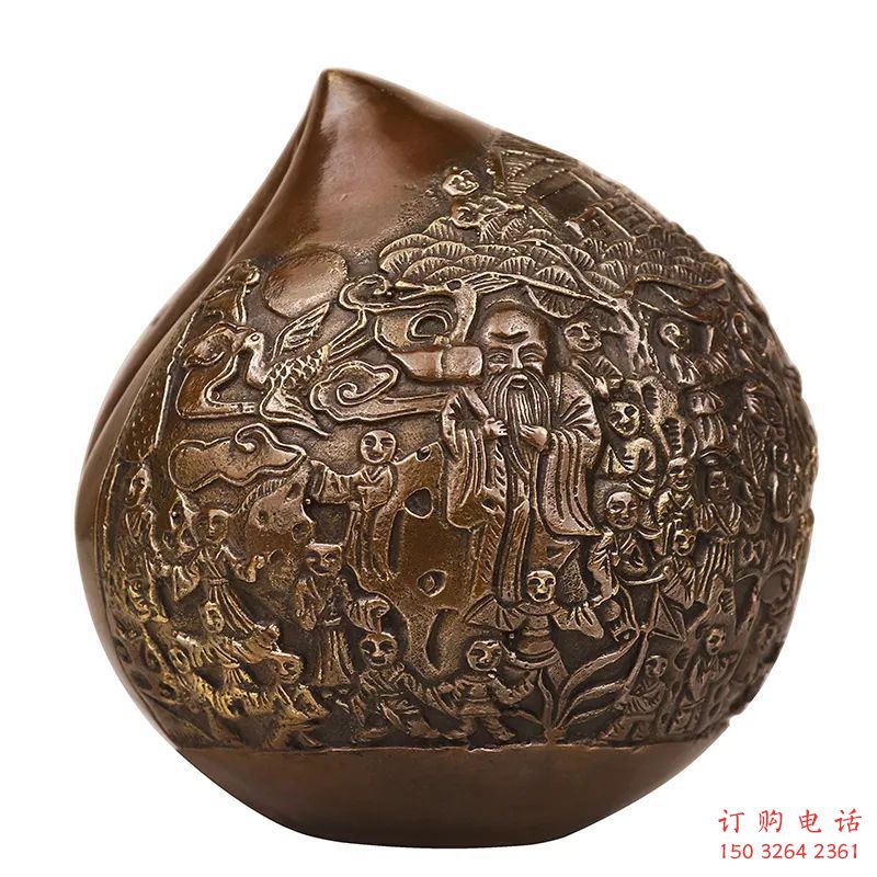 寿桃铜雕厂家 抽象工艺品铜雕