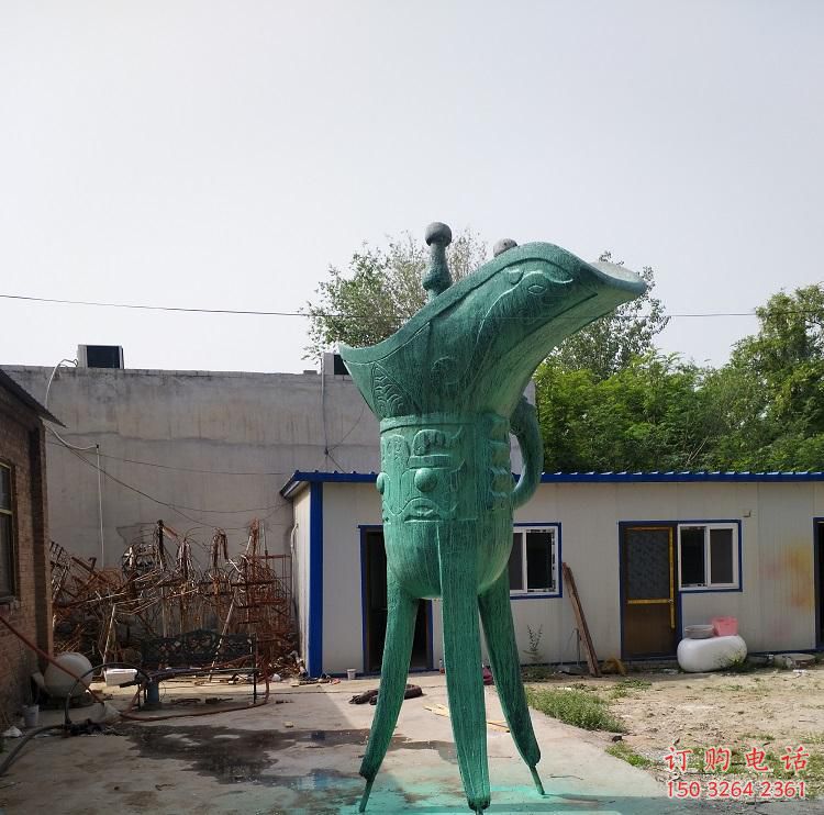 紫铜高脚杯铜雕厂家 仿古工艺品铜雕