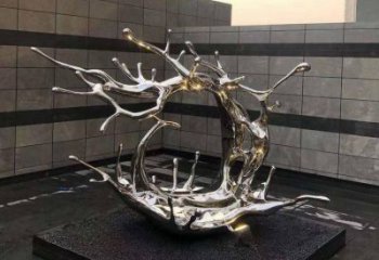 抽象浪花铜雕厂家 办公室工艺品铜雕
