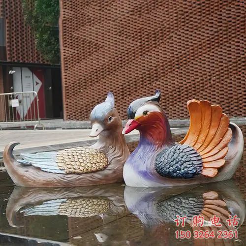 黄铜鸳鸯戏水铜雕厂家 仿古工艺品铜雕