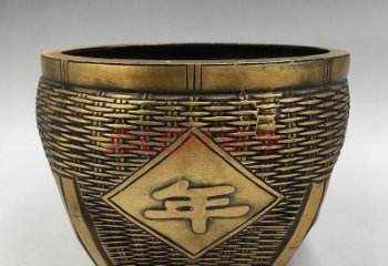 抽象粮仓铜雕厂家 办公室工艺品铜雕