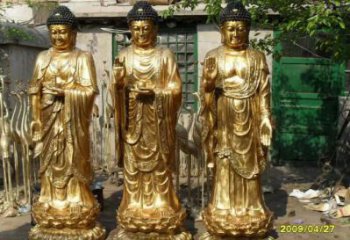 佛教三圣佛像厂家 佛教西方三圣佛像铜雕