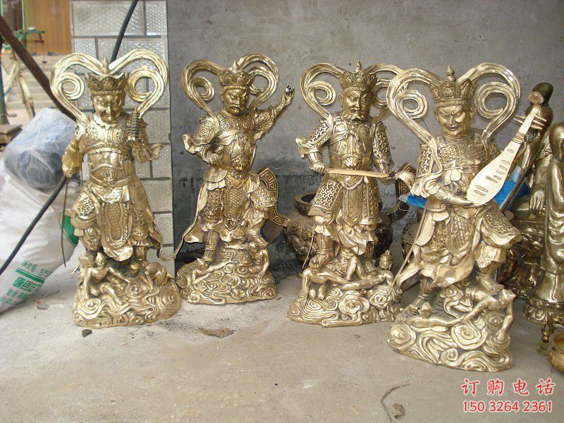 寺庙四大天王佛像厂家 铸铜佛像铜雕
