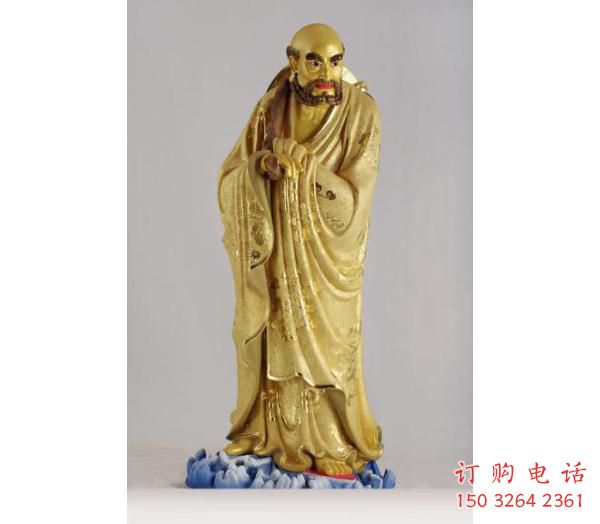 彩绘伏虎罗汉佛像厂家 紫铜罗汉佛像铜雕