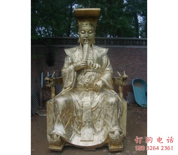 仿古玉皇大帝神像厂家 铸铜神像铜雕