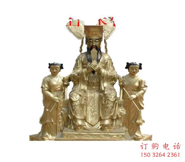 黄铜玉皇大帝神像厂家 寺庙神像铜雕