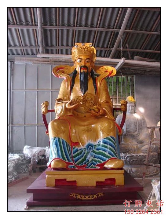 铸铜财神爷神像厂家 黄铜财神神像铜雕