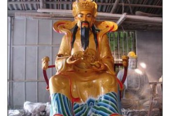 铸铜财神爷神像厂家 黄铜财神神像铜雕
