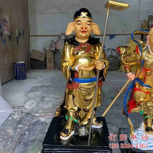 黄铜猪八戒神像厂家 寺庙西游记人物铜雕