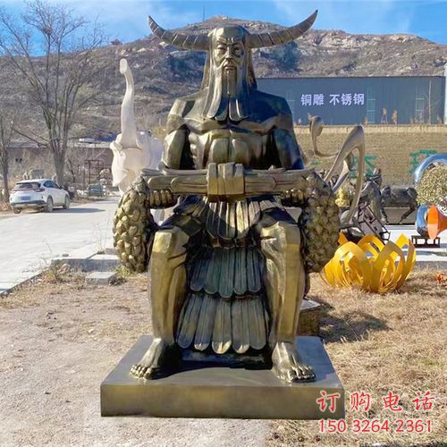 铸铜神农神像 黄铜神像铜雕厂家