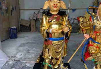 黄铜猪八戒神像厂家 寺庙西游记人物铜雕