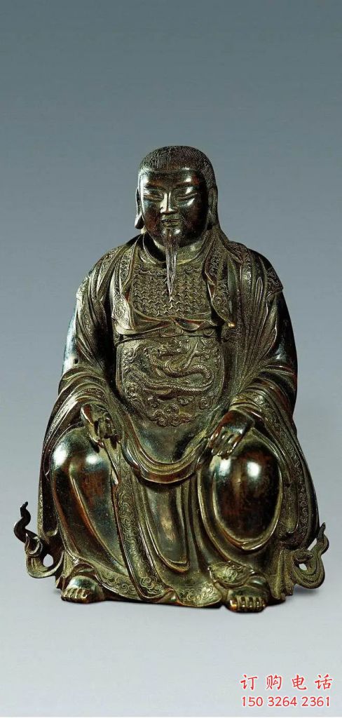 黄铜真武大帝神像厂家 寺庙神像铜雕