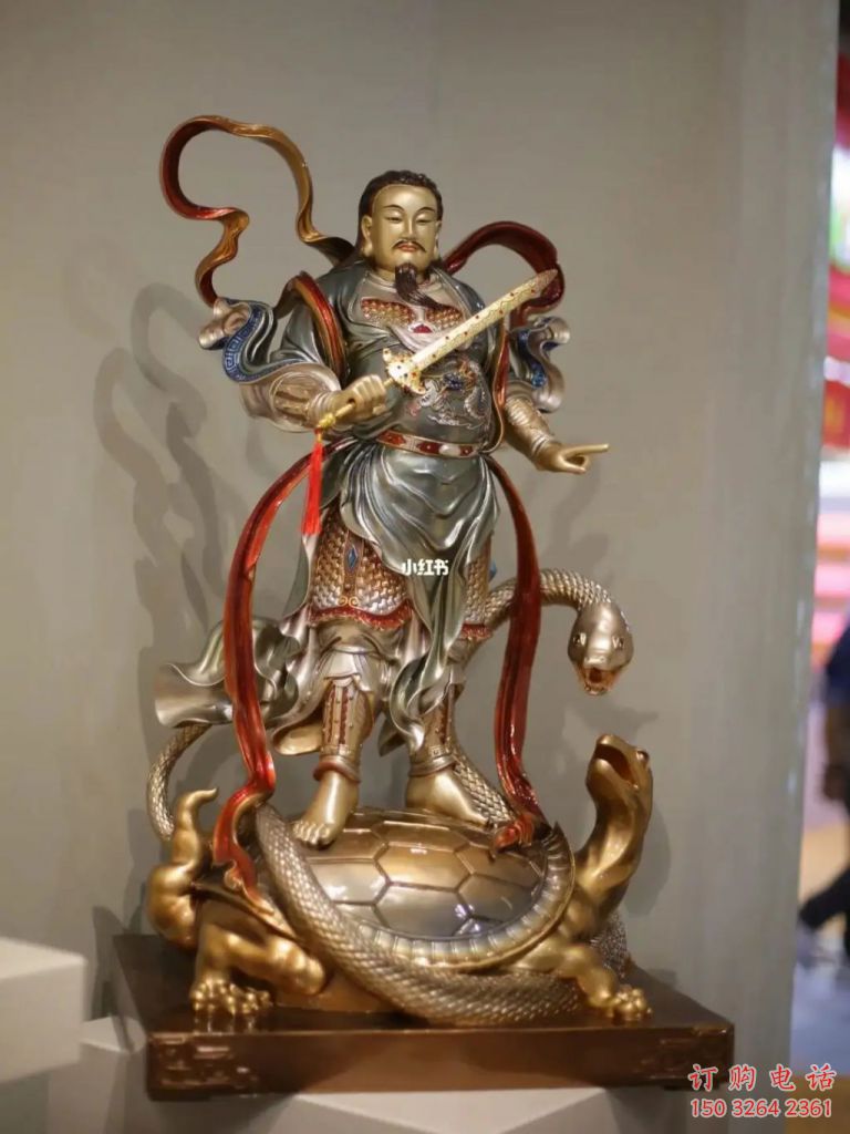青铜真武大帝神像厂家 仿古神像铜雕