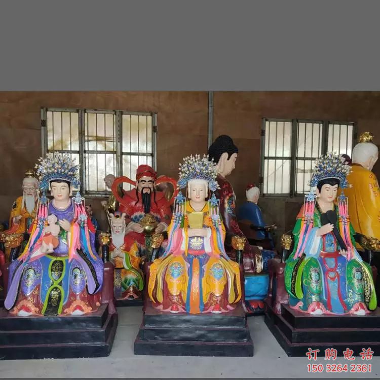 仿古三霄神像厂家 铸铜神像铜雕