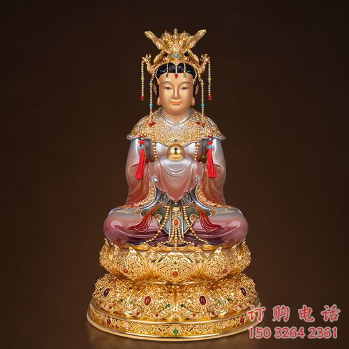 黄铜三霄神像厂家 寺庙神像铜雕