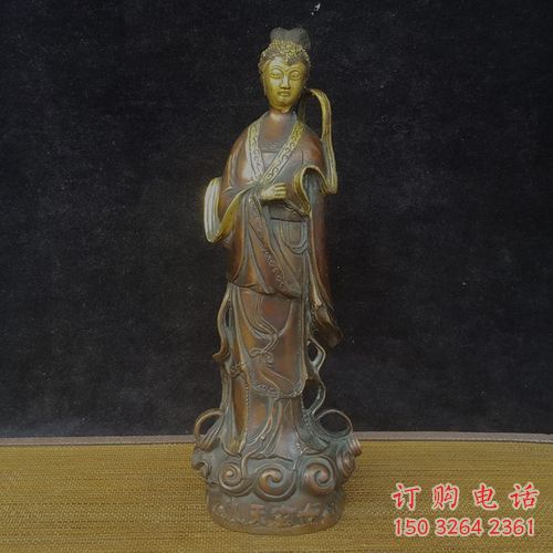 仿古九天玄女神像厂家 铸铜九天神像铜雕