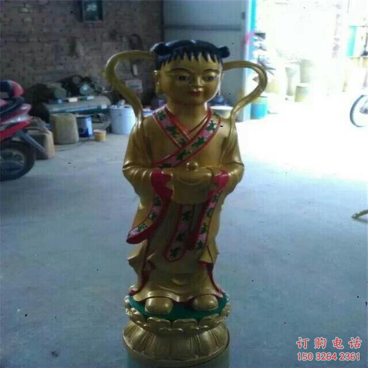 仿古童男童女神像厂家 铸铜神像铜雕