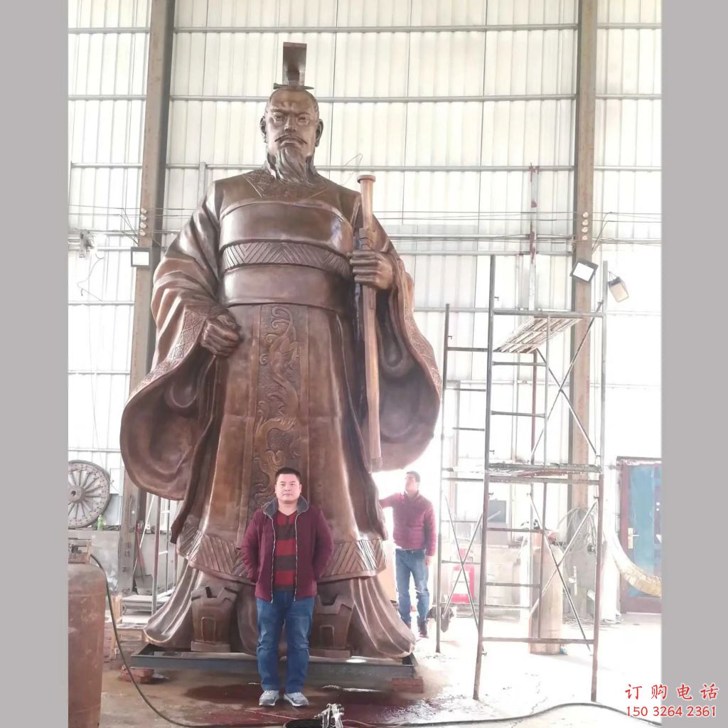 青铜汉武大帝神像厂家 仿古神像铜雕