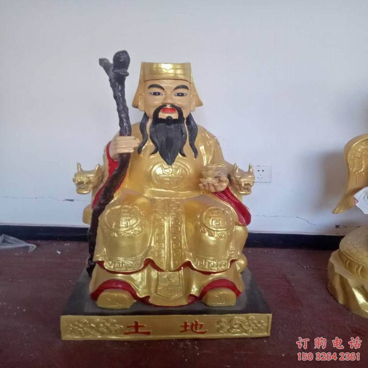 彩绘土地爷神像厂家 紫铜神像铜雕