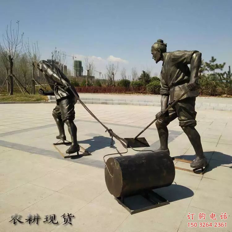 仿古农耕铜雕厂家 彩绘农活人物铜雕 仿古农耕铜雕厂家 彩绘农活人物铜雕
