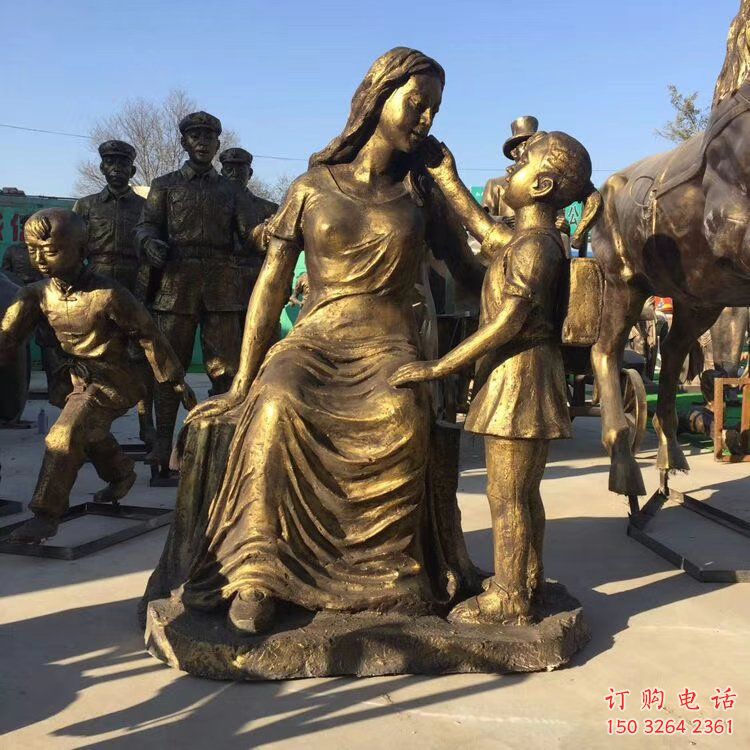 彩绘亲情铜雕厂家 仿古一家人铜雕 彩绘亲情铜雕厂家 仿古一家人铜雕