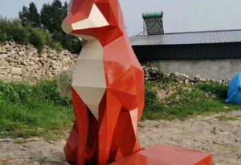 提供广场狐狸雕塑 公园仿真雕塑 抽象主题摆件