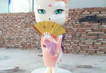 预定抽象狐狸雕塑 店门口彩绘雕塑 步行街摆件雕塑