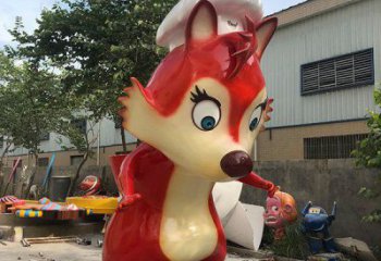 订购公园狐狸雕塑 酒店门口雕塑 彩绘摆件雕塑