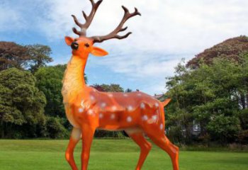 点击庭院小鹿雕塑 城市古铜色雕塑 动物小品