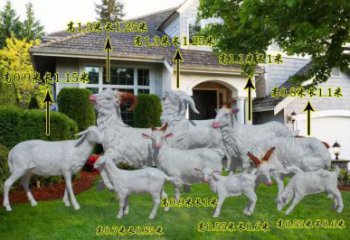 优选彩绘绵羊雕塑 仿真动物雕塑 园林摆件雕塑
